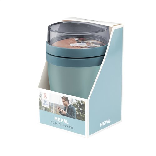 Mepal Isoleer Lunchpot Ellipse foodcontainer 500+200 ml – dubbelwandig RVS met twee lekvrije compartimenten