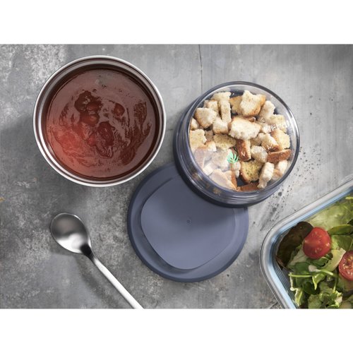 Mepal Isoleer Lunchpot Ellipse foodcontainer 500+200 ml – dubbelwandig RVS met twee lekvrije compartimenten