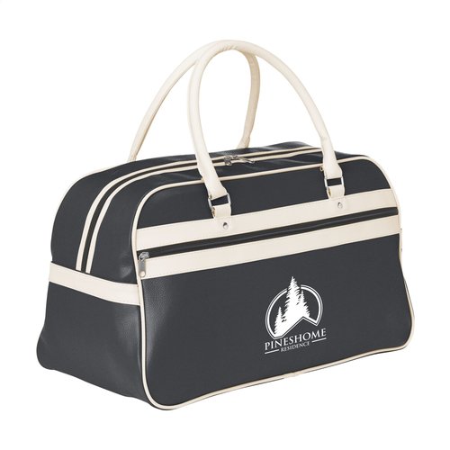 RetroSport sporttas met retrodesign bedrukt met bedrijfslogo voor sport en reizen