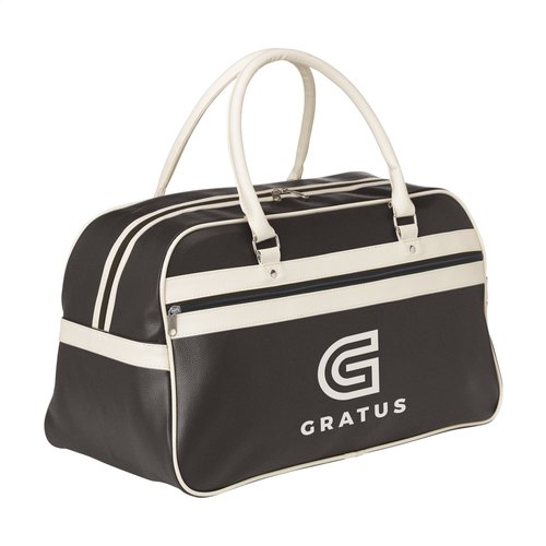 RetroSport sporttas met retrodesign bedrukt met bedrijfslogo voor sport en reizen