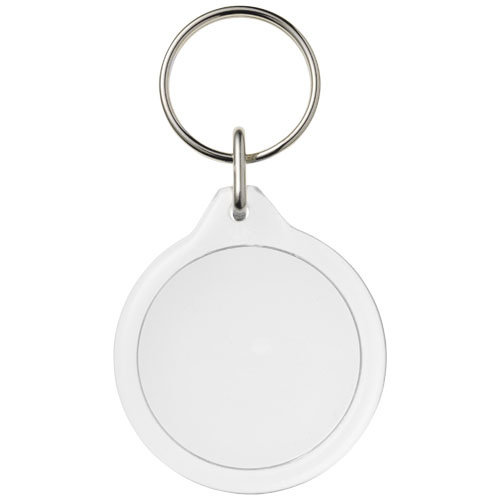 Orb ronde kunststof sleutelhanger met metalen clip
