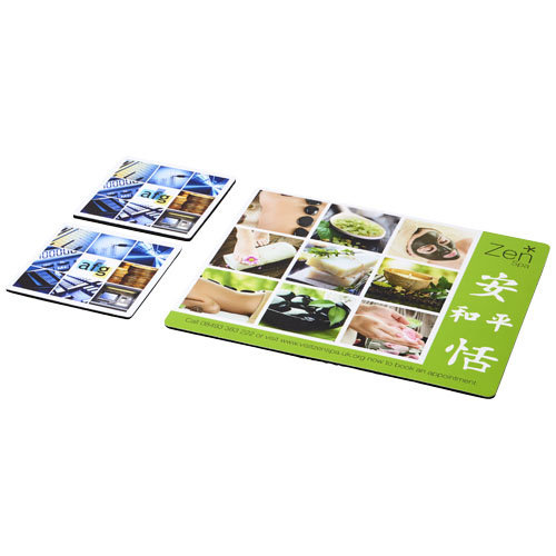 Q-Mat® driedelige combiset van muismat en onderzetter 3 Q-Mat® driedelige combiset van muismat en onderzetter 3