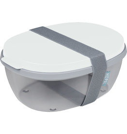 Mepal Saladbox Ellipse – duurzame saladebox met vork en dressing box, personaliseerbaar als relatiegeschenk