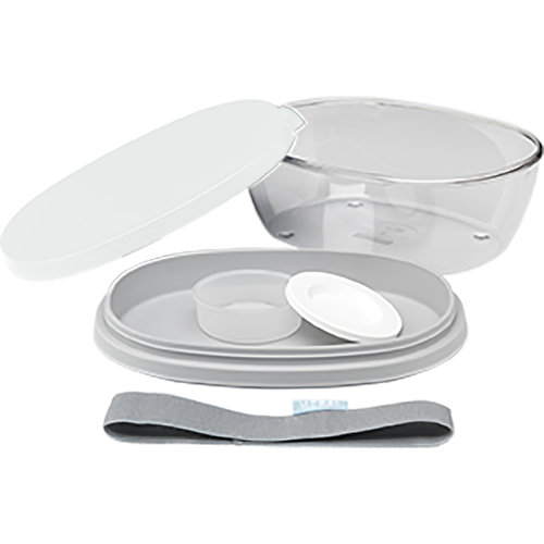Mepal Saladbox Ellipse – duurzame saladebox met vork en dressing box, personaliseerbaar als relatiegeschenk