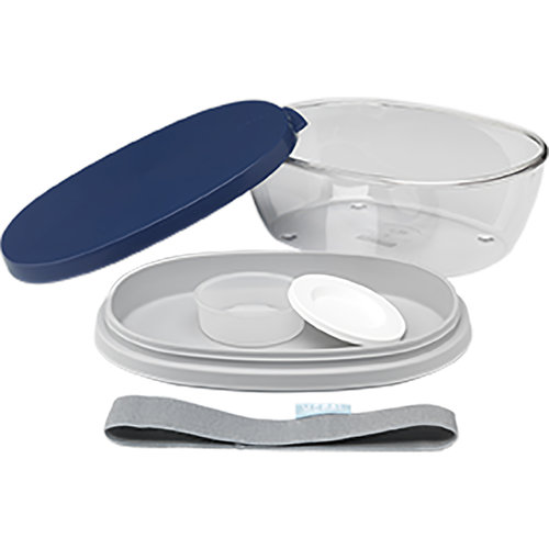 Mepal Saladbox Ellipse – duurzame saladebox met vork en dressing box, personaliseerbaar als relatiegeschenk