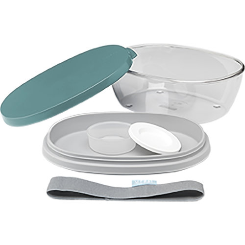 Mepal Saladbox Ellipse – duurzame saladebox met vork en dressing box, personaliseerbaar als relatiegeschenk