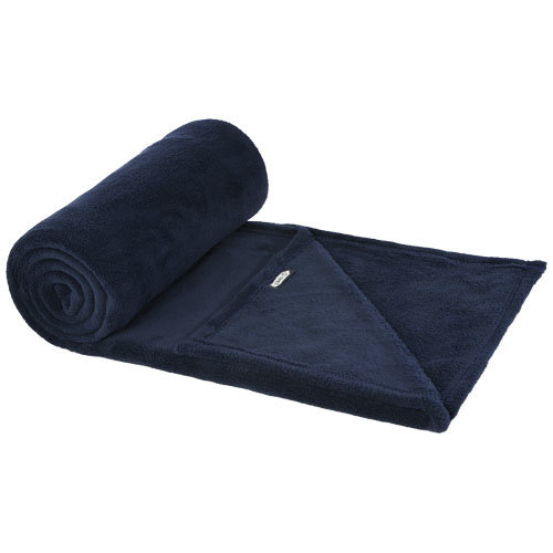 Lily RPET koraal fleece deken van gerecycled polyester met RPET draagtas en bedrukking