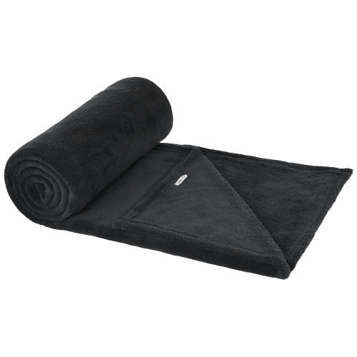 Lily RPET koraal fleece deken van gerecycled polyester met RPET draagtas en bedrukking
