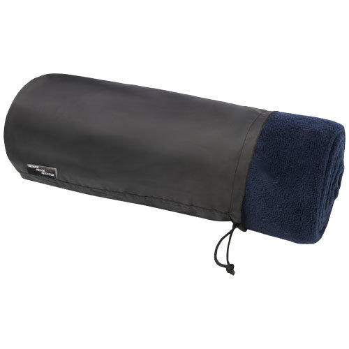 Lily RPET koraal fleece deken van gerecycled polyester met RPET draagtas en bedrukking