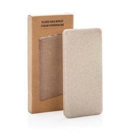 DeBle Powerbank 10.000 mAh van tarwevezel P322.299 bedrukken met logo
