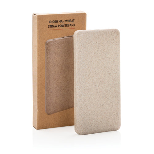 DeBle Powerbank 10.000 mAh van tarwevezel P322.299 bedrukken met logo