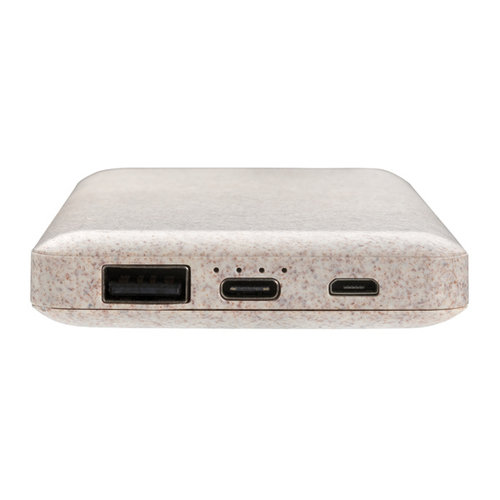 DeBle Powerbank 10.000 mAh van tarwevezel P322.299 bedrukken met logo