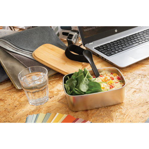 Roestvrijstalen lunchbox met bamboe deksel en spork P269.622