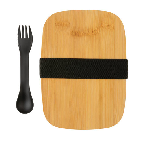 Roestvrijstalen lunchbox met bamboe deksel en spork P269.622