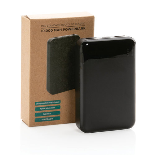 RCS standaard recycled plastic 10.000 mAh powerbank P322.661