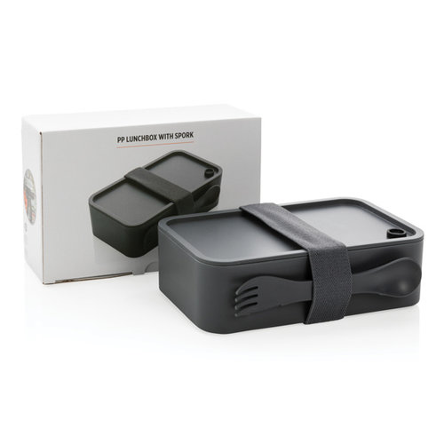 DéBlé PP lunchbox met spork P269.59 bedrukt met logo