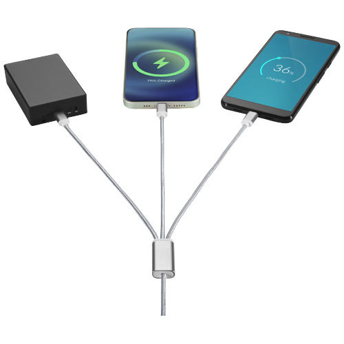 Versatile 3 in 1 oplaadkabel met dubbele ingang