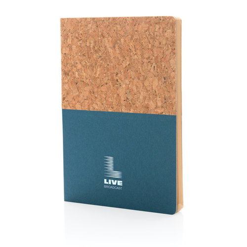 A5 kurk & kraft notitieboek P774.33 met natuurlijke kurken omslag en 160 gelinieerde pagina's van gerecycled kraftpapier