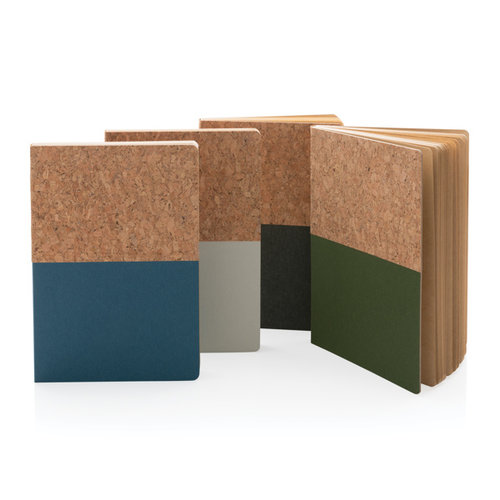 A5 kurk & kraft notitieboek P774.33 met natuurlijke kurken omslag en 160 gelinieerde pagina's van gerecycled kraftpapier