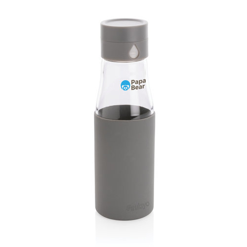 Ukiyo glazen hydratatie-trackingfles met sleeve P436.729 Ukiyo glazen hydratatie-trackingfles met sleeve P436.729