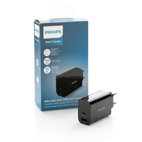Philips 30W snellader met dual output en PD P301.081