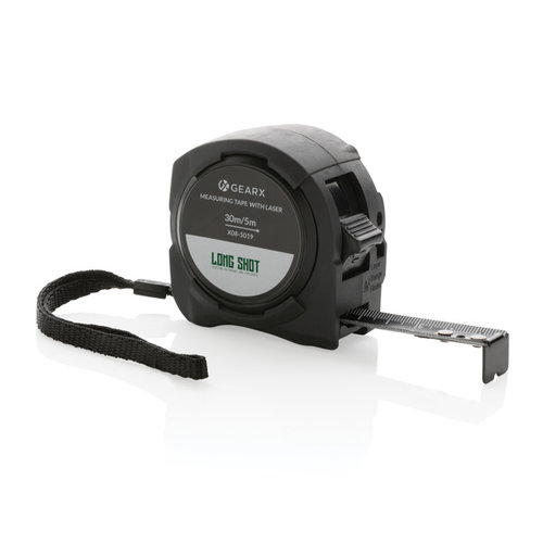 GearX, lasermeetlint, rolmaat 5 meter, laserafstandsmeter, meetlint met logo, meetgereedschap, gereedschap