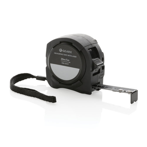 GearX, lasermeetlint, rolmaat 5 meter, laserafstandsmeter, meetlint met logo, meetgereedschap, gereedschap