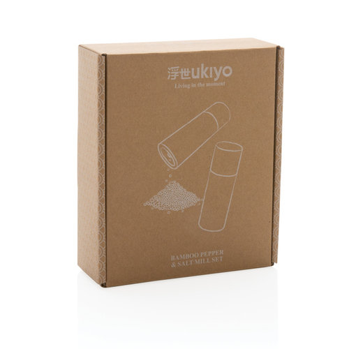 Ukiyo P262.319 bamboe zout- en pepermolenset met keramisch maalmechanisme