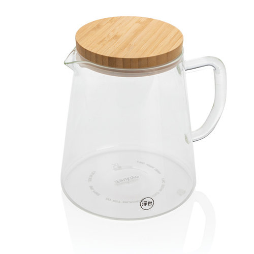 Ukiyo borosilicaatglazen karaf met bamboe deksel 1,2L P264.060 Ukiyo borosilicaatglazen karaf met bamboe deksel 1,2L P264.060