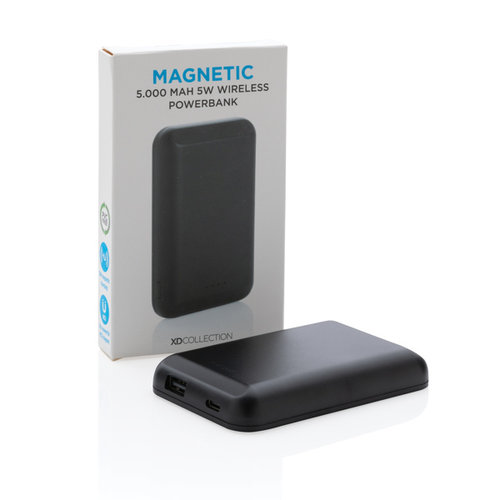 DeBle magnetische 5000 mAh draadloze powerbank met Qi-oplader bedrukken