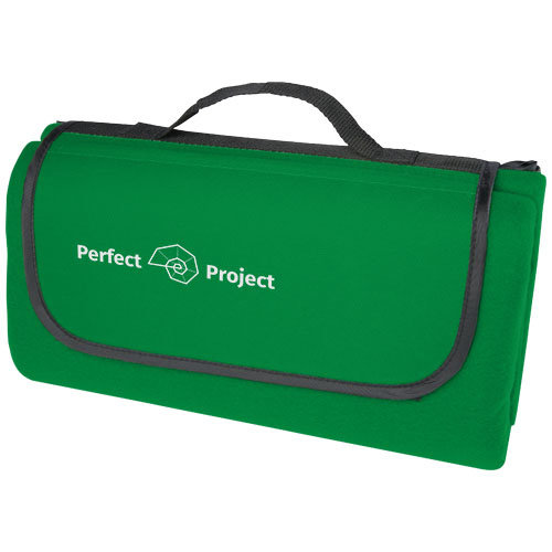 Salvie picknickdeken van gerecycled PET met waterbestendige PEVA onderzijde en draaghandvat