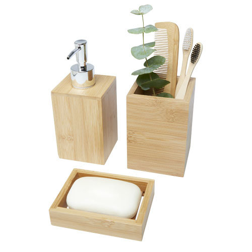 Bad & Wellness geschenken Hedon 3 delige badkamerset van bamboe
