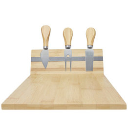 Mancheg magnetische kaasplank van bamboe en bestek