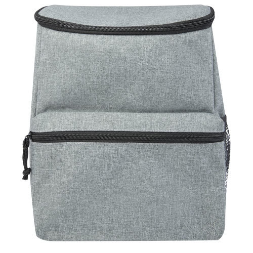 Excursion RPET koelrugzak 12061680 van gerecycled polyester met PEVA-koelvak, voorvak en mesh zijvak, bedrukt met logo