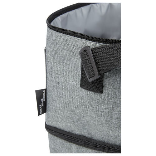 Tundra RPET lunchkoeltas 120615 van gerecycled polyester met twee geïsoleerde vakken en voorvak bedrukken met logo