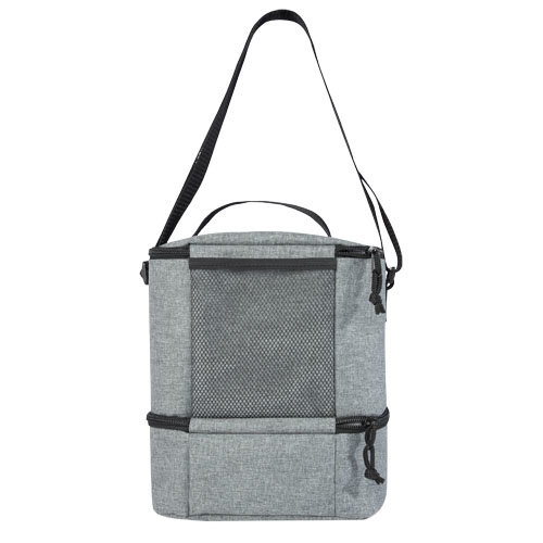 Tundra RPET lunchkoeltas 120615 van gerecycled polyester met twee geïsoleerde vakken en voorvak bedrukken met logo