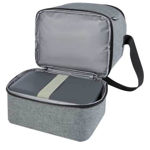 Tundra RPET lunchkoeltas 120615 van gerecycled polyester met twee geïsoleerde vakken en voorvak bedrukken met logo