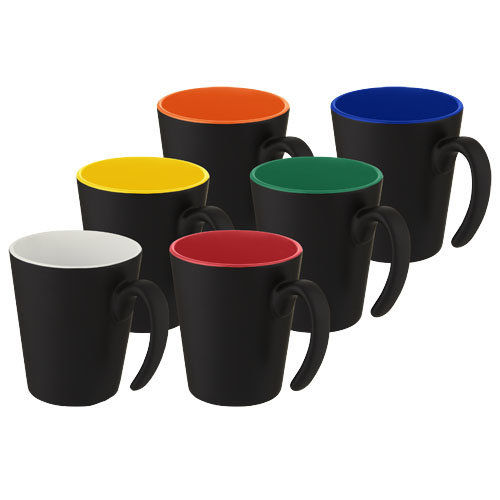 Oli stoneware mok 360 ml met matte buitenkant en colour-pop binnenzijde 100687 met logo