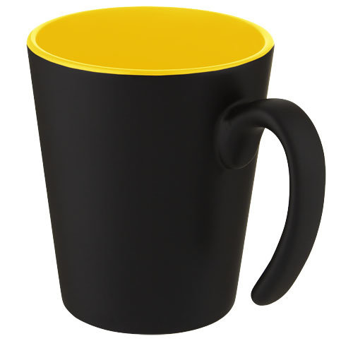 Oli stoneware mok 360 ml met matte buitenkant en colour-pop binnenzijde 100687 met logo