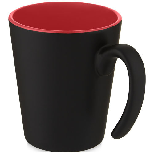 Oli stoneware mok 360 ml met matte buitenkant en colour-pop binnenzijde 100687 met logo