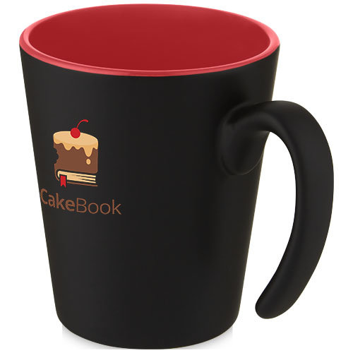 Oli stoneware mok 360 ml met matte buitenkant en colour-pop binnenzijde 100687 met logo