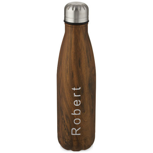 Cove 500 ml vacuüm geïsoleerde roestvrijstalen fles met houtprint Cove 500 ml vacuüm geïsoleerde roestvrijstalen fles met houtprint