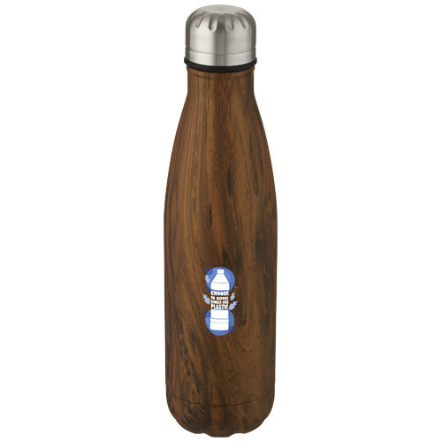 Cove 500 ml vacuüm geïsoleerde roestvrijstalen fles met houtprint Cove 500 ml vacuüm geïsoleerde roestvrijstalen fles met houtprint