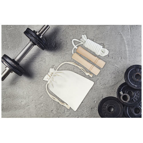 Denise houten springtouw in een katoenen zak