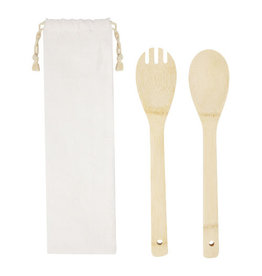 Endiv saladelepel en vork van bamboe