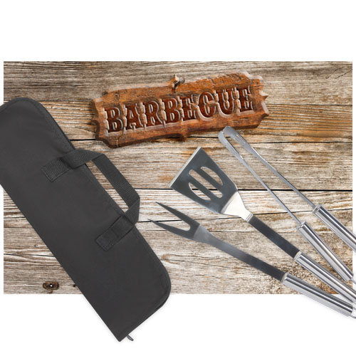 Barbecue relatiegeschenken bedrukken Barcabo 3-delige barbecueset
