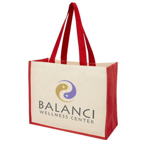 Varai canvas en jute boodschappentas 320 g/m² bedrukken met logo DeBle