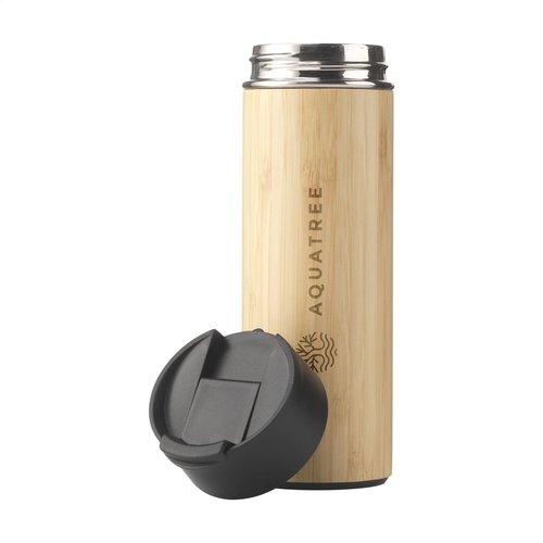DéBlé Sakura 360 ml bamboe thermosfles/thermosbeker bedrukken met logo