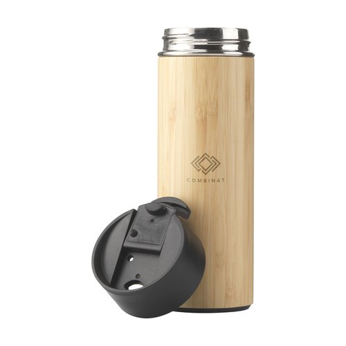 DéBlé Sakura 360 ml bamboe thermosfles/thermosbeker bedrukken met logo