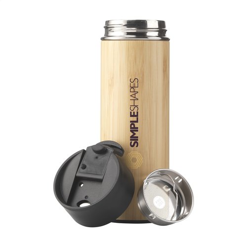 DéBlé Sakura 360 ml bamboe thermosfles/thermosbeker bedrukken met logo
